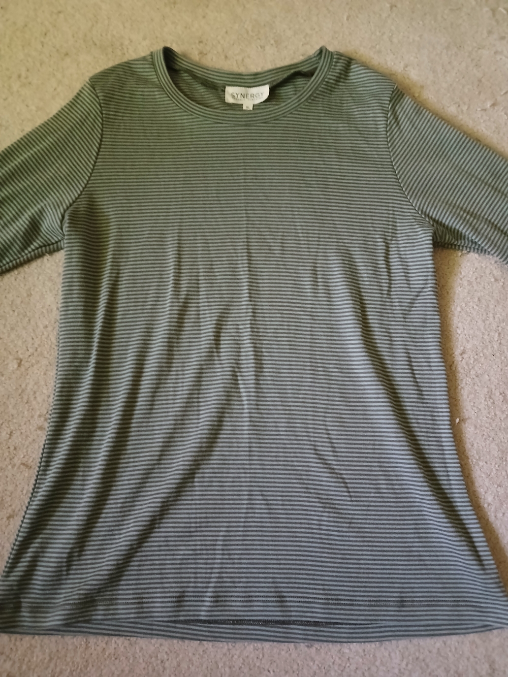 Synergy Organic Clothing Olive Green Striped Long Sleeve Tee